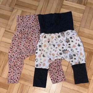Tag Kids Floral Leggings - Pink and Black